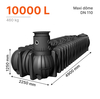 Cuve récupération d'eau de pluie extra plate 10 000 L dimensions