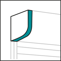 Aluminum renovation roller shutter, Chest: 1/4 round aluminium box