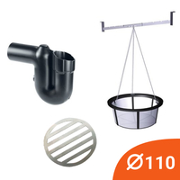 Complete kit GRAF PLATINE ULTRA-FLAT 3000L tank to be buried for the garden - Submersible pump - Vehicle, : DN110 - Filter basket, siphon, rat stop - Pack n°2 (Ref :342026)
