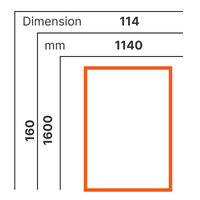 L 1140 x H 1600 mm