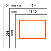 L 1340 x H 980 mm