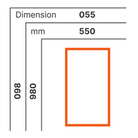 L 550 x H 980 mm