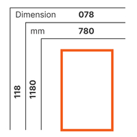 L 780 x H 1180 mm
