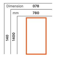 L 780 x H 1400 mm