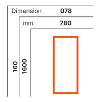 L 780 x H 1600 mm