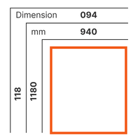 L 940 x H 1180 mm