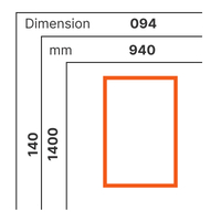 L 940 x H 1400 mm