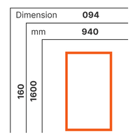 L 940 x H 1600 mm