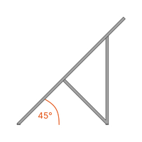 1 Châssis toiture terrasse pour 1 capteur V272 à 45° (Ref 314608)