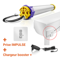Solar-powered radio-controlled roller shutter with free mosquito net - Profalux, Engine: Neosol S300 Stella AT+ solar radio + individual Neosol One wall-mounted remote control + Impulse socket + Booster charger +