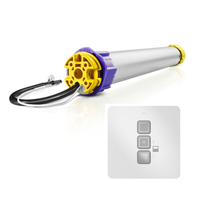 Solar-powered radio-controlled roller shutter with free mosquito net - Profalux, Engine: Neosol S300 Stella AT solar radio + Neosol One individual wall-mounted remote control
