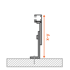 Coulisses 20x20 mm fixées déportées