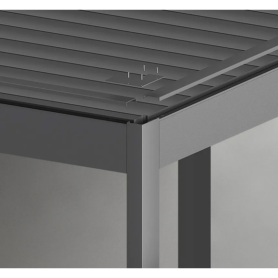 Custom-made lean-to bioclimatic pergola
