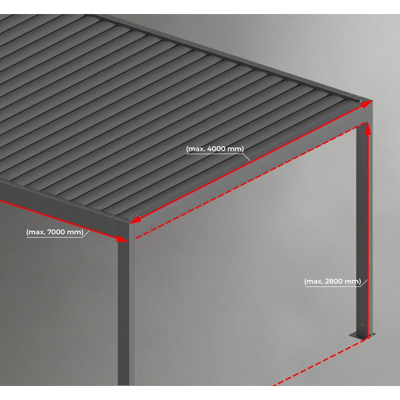 Custom-made lean-to bioclimatic pergola, 2 image