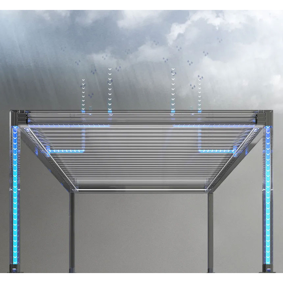 Custom-made lean-to bioclimatic pergola, 6 image