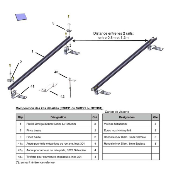 Kit de fixation des capteurs solaires thermiques en sur toiture-2