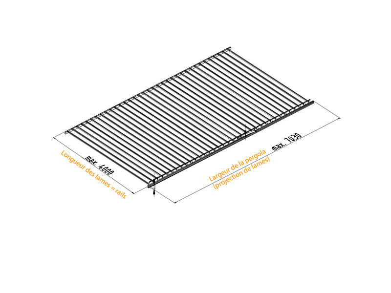 Dimensions du kit lame bioclimatique