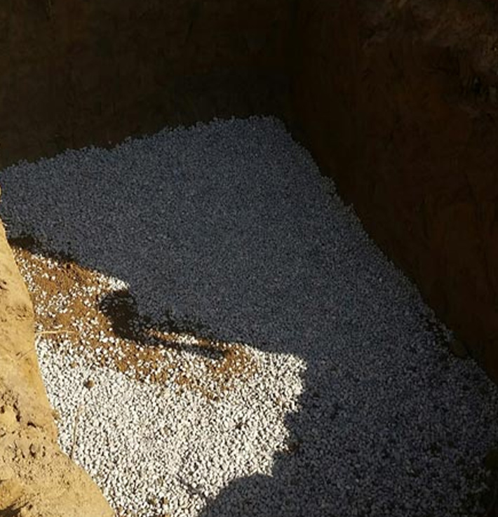bottom to place buried rainwater tank