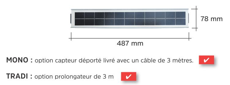 Câble pour panneau solaire déporté de volet roulant