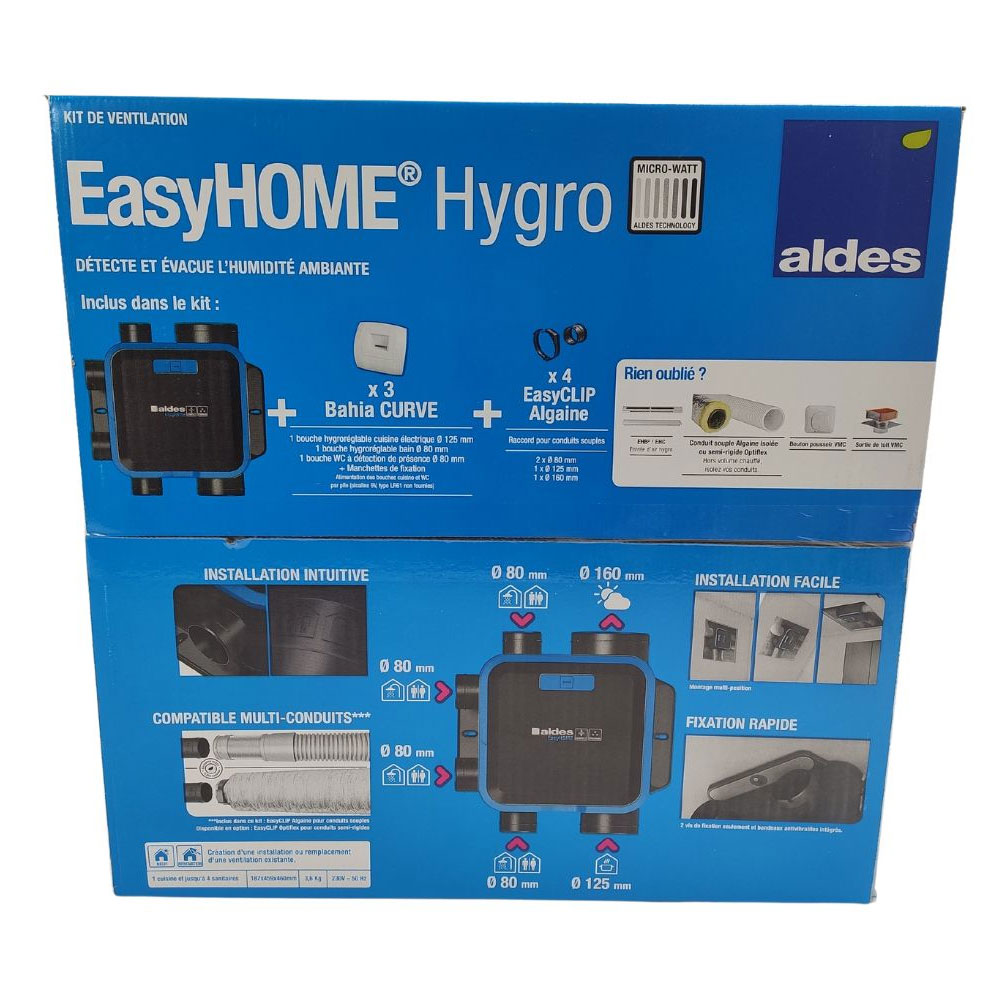 ALDES Groupe VMC simple flux EasyHOME Hygro COMPACT Premium Haute Pression  HP+ - LA CENTRALE PRO