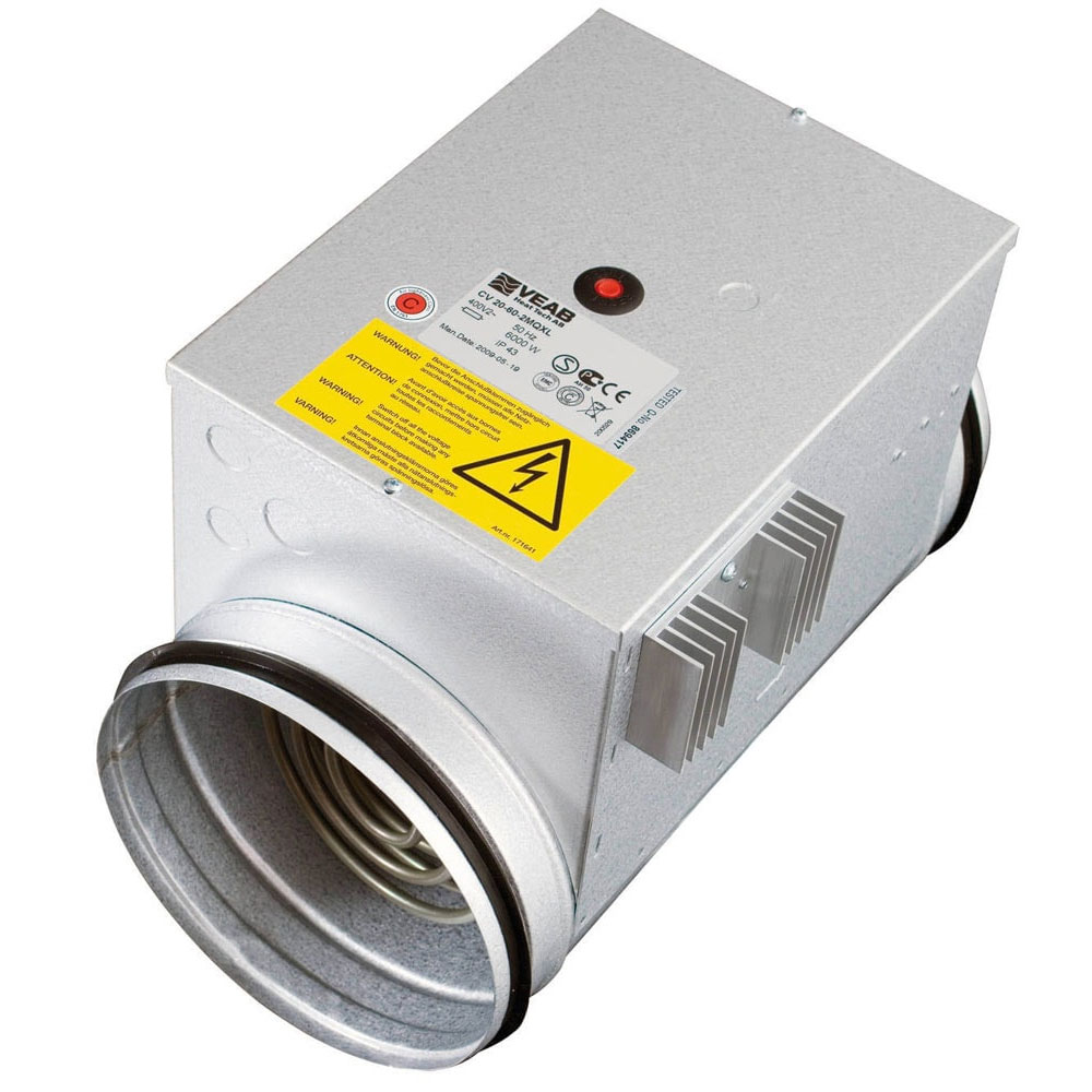 Batterie post-chauffage fluxostat intégré 1800W/DN125