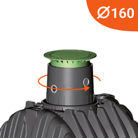 GRAF 10000L DN160 KARAT XL esővízgyűjtő tartály emelőszivattyú-csomaggal, : DN160 forgatható kupolával