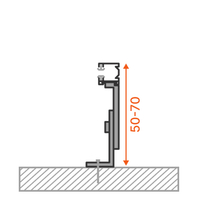 Zapuštěná nastavitelná sluneční clona, : Pevné diapozitivy 20x20 mm s odsazením (50-70 mm)