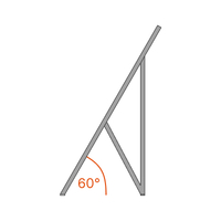 1 Châssis toiture terrasse pour 1 capteur V272 à 60° (Ref 314618)