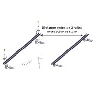 1 kit sur toiture pour 1 capteur V272 (Rails + visserie) (Ref 320062)