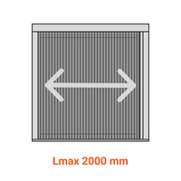 Plisseret myggenet i aluminium til lille fodaftryk - 22 mm, Model: 1 Blad