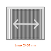 Plisseret myggenet i aluminium til lille fodaftryk - 22 mm, Model: Vendbar