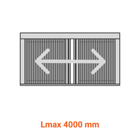 Plisseret myggenet i aluminium til lille fodaftryk - 22 mm, Model: 2 døre
