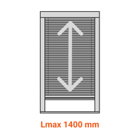 Plisseret myggenet i aluminium til lille fodaftryk - 22 mm, Model: Lodret