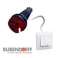 Persiana enrolável embutida TRADI ID4 com lâmina de alumínio isolada 368/413 - Bubendorff, : Motor com fio Bubendorff com inversor Hager [MI + INV]