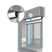 Moustiquaire verticale Mostix - Bubendorff, Implantation: Pose de face sur menuiserie avec enroulement extérieur