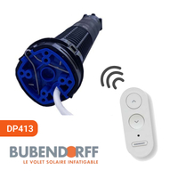 Persiana enrolável embutida TRADI ID4 com lâmina de alumínio isolada 368/413 - Bubendorff, : Motor de rádio Bubendorff + controle remoto (somente para avental 413) [R]