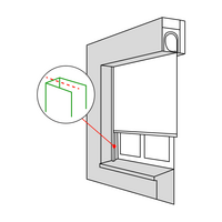 Volet roulant Tradi ID4 avec lame orientable  et moteur radio  - Bubendorff, : Enroulement extérieur - N°3 sous linteau avec percement en fond des coulisses
