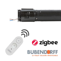 Volet roulant Tradi ID4 avec lame orientable  et moteur radio  - Bubendorff, : Moteur Radio universel Bubendorff + télécommande (fil à gauche) [RU]