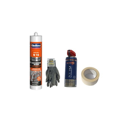 Mastic colle silicone et acrylique et cale