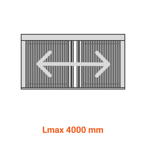 Plisseret myggenet i aluminium til lille fodaftryk - 22 mm, Model: 2 døre