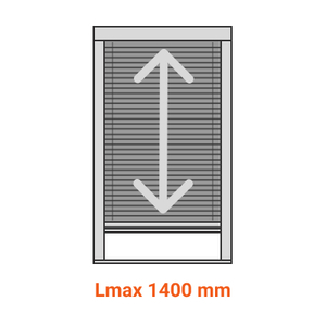 Plisseret myggenet i aluminium til lille fodaftryk - 22 mm, Model: Lodret