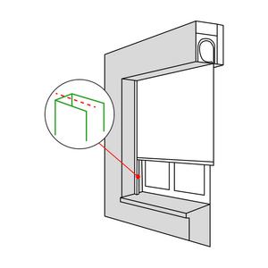 Volet roulant Tradi ID4 avec lame orientable  et moteur radio  - Bubendorff, : Enroulement extérieur - N°3 sous linteau avec percement en fond des coulisses