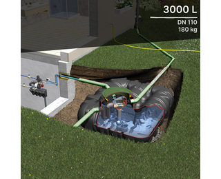SP2000 Aqua Plast - Heavy Duty - Depósito subterráneo de agua de lluvia 2000  litros 