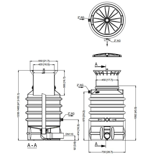 Cuve de stockage d'eau potable DIAMANT à enterrer de 2200 à 6500L, Tankvolume: 2.200L, 3 image