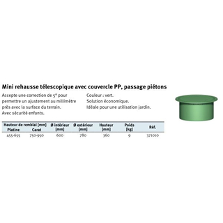 Mini rehausse télescopique avec couvercle 2
