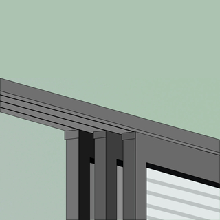 vue du rail sup&eacute;rieur du slide pour pergola
