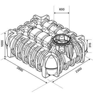 Cuve Platine Extra Plate 5000L GRAF dessin dimensions