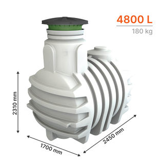Cuve de stockage d'eau potable DIAMANT à enterrer de 2200 à 6500L, Tankvolume: 4.800L
