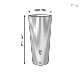 R&eacute;servoir Linus 2 en 1 - Gris graphite - 220L dimensions