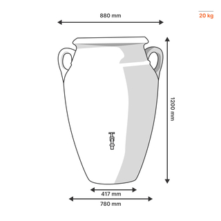 Amphore Antik Terracotta 360 L dimensions